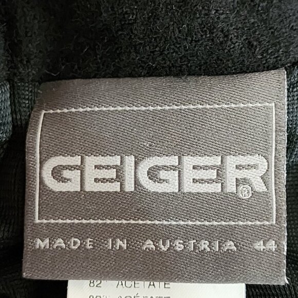 Geiger VTG Black Boiled Wool Blazer Skirt Suit Set - Picture 12 of 13